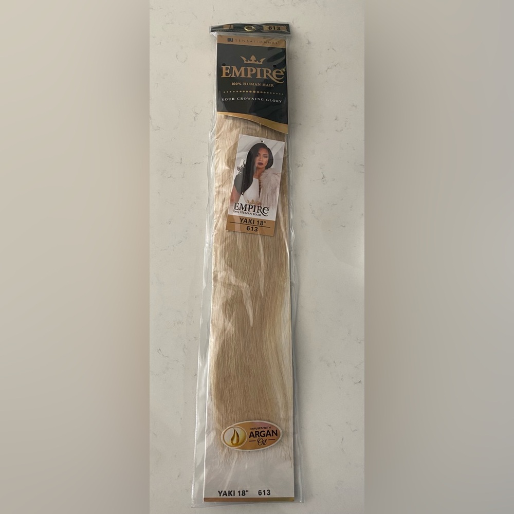 Blonde Hair Extension Yaki 18" 100% Human Hair
